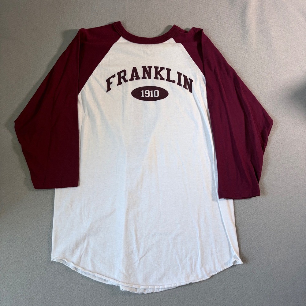 Augusta Sportswear Mens XL Franklin 1910 Strong 1 Baseball Raglan Shirt Maroon